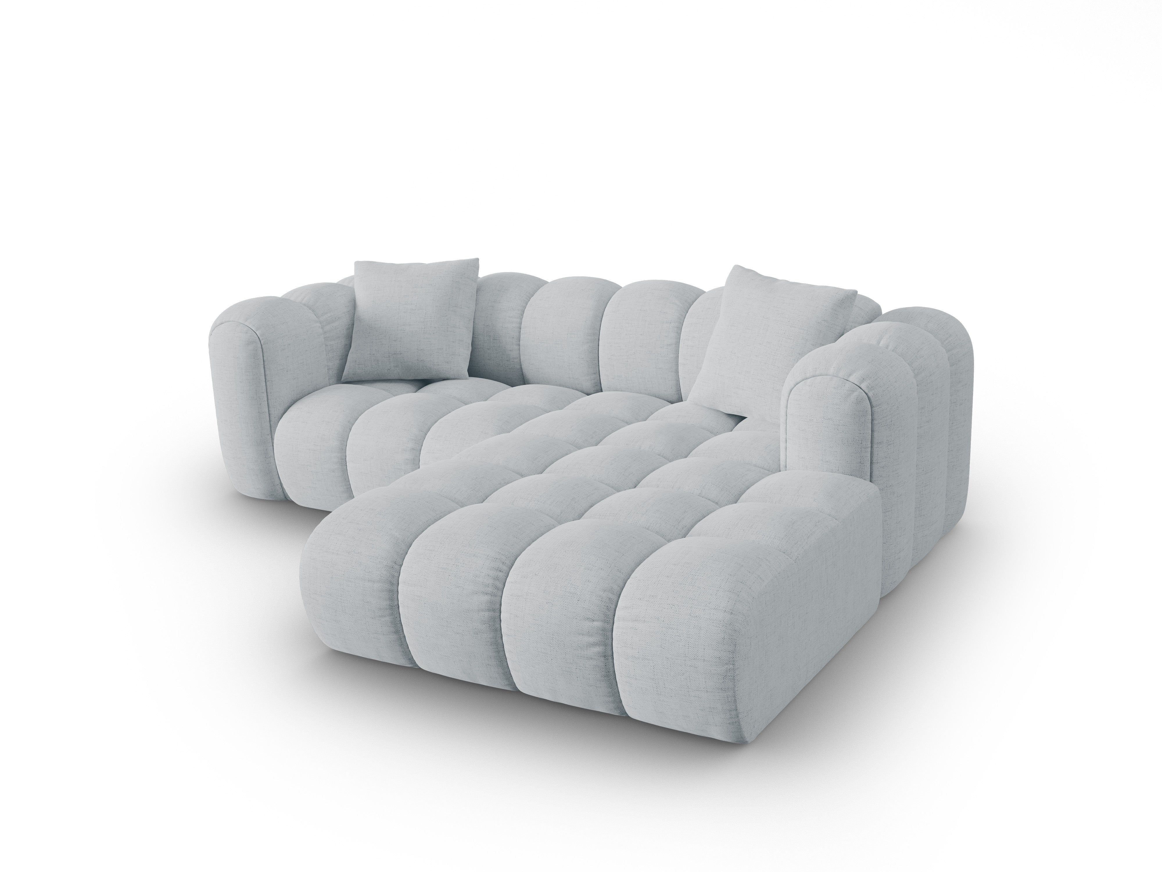 Right-facing 3-seater corner sofa ASTRO light gray chenille