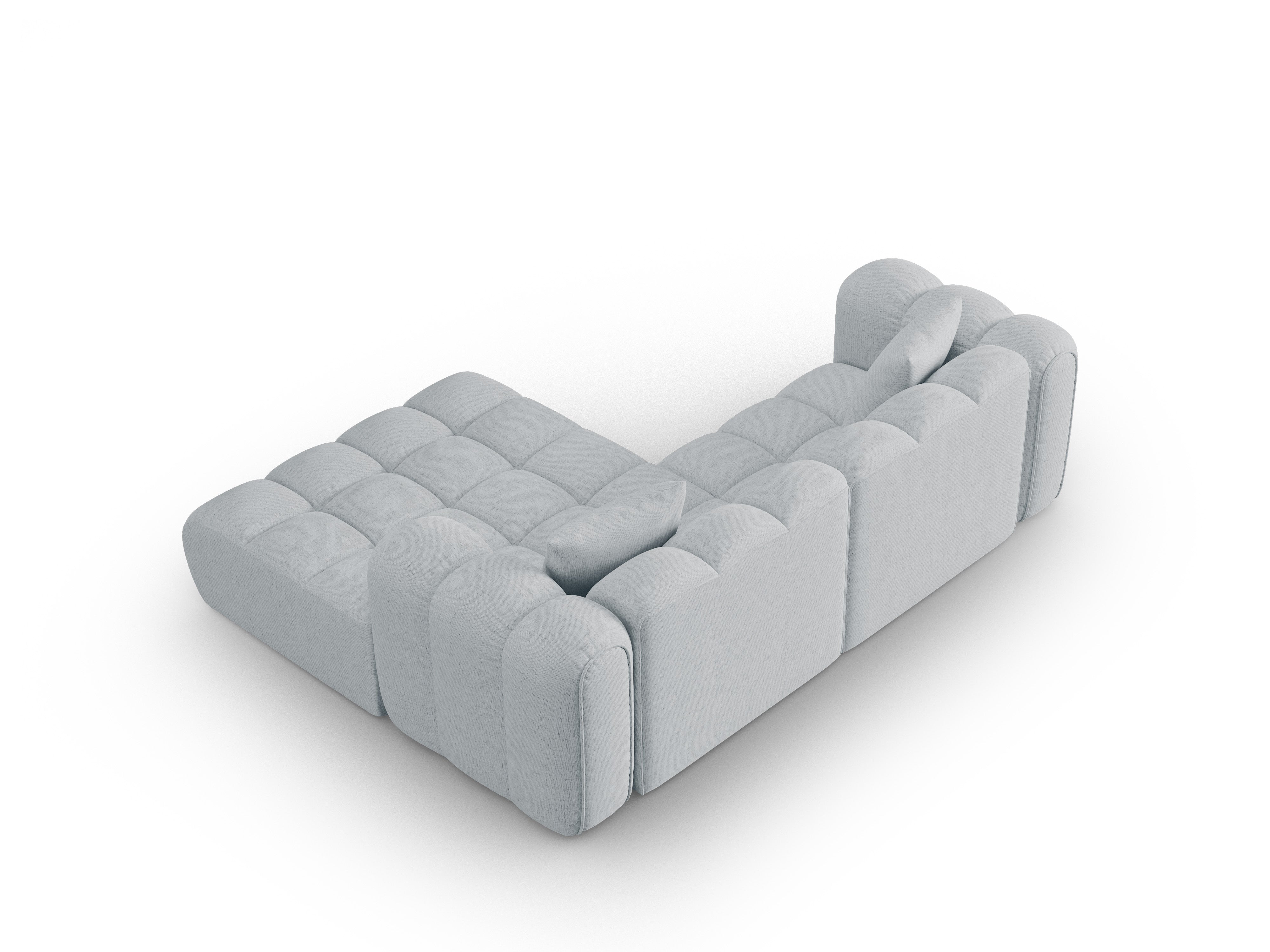Right-facing 3-seater corner sofa ASTRO light gray chenille