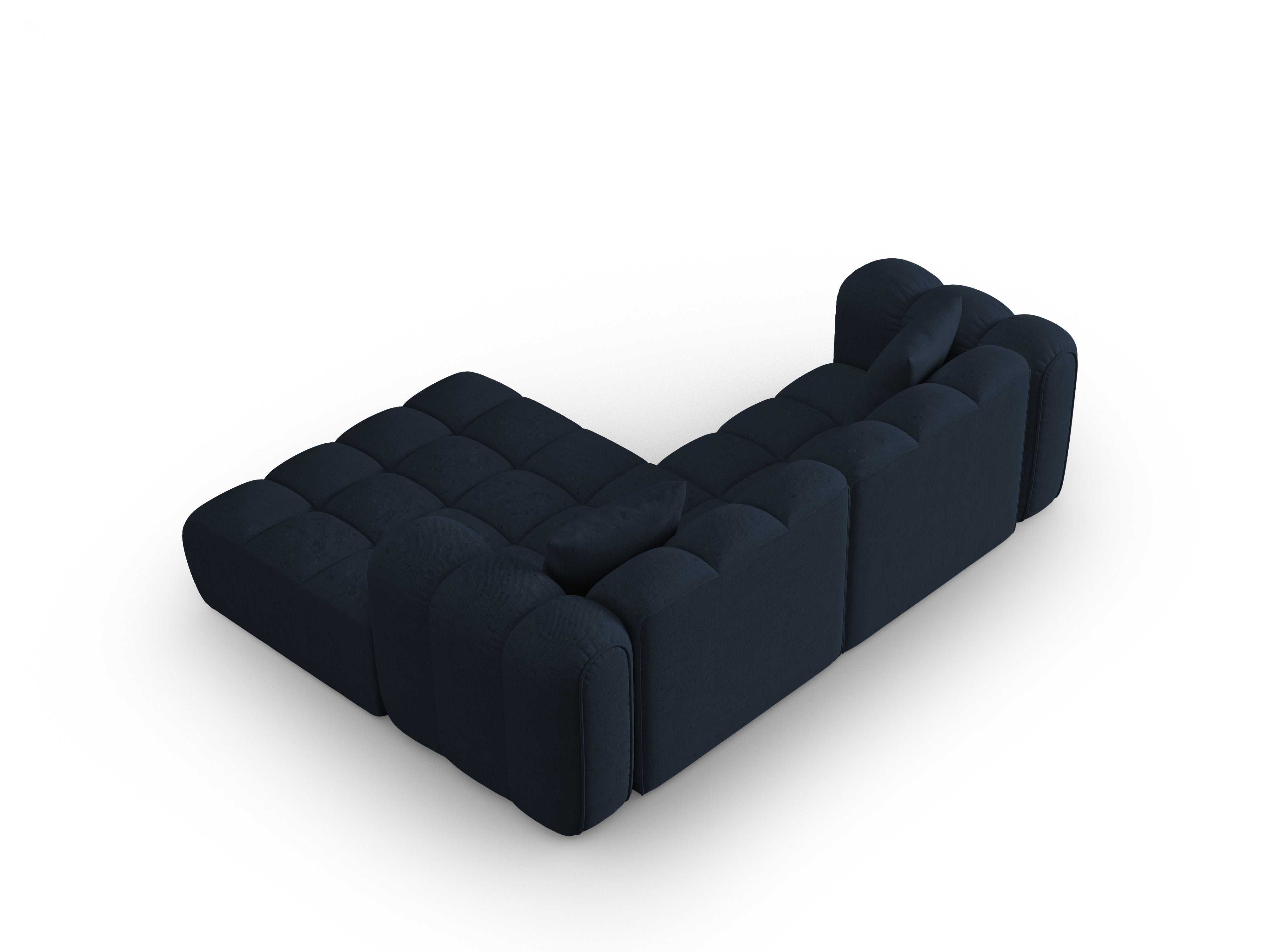 Right-facing 3-seater Corner Sofa ASTRO royal navy chenille