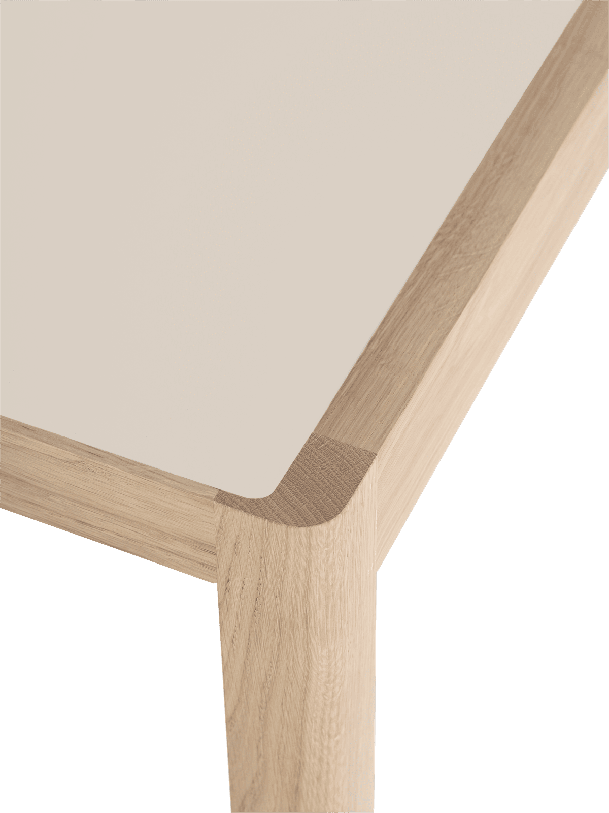 Stůl WORKSHOP šedé linoleum s dubovým podstavcem