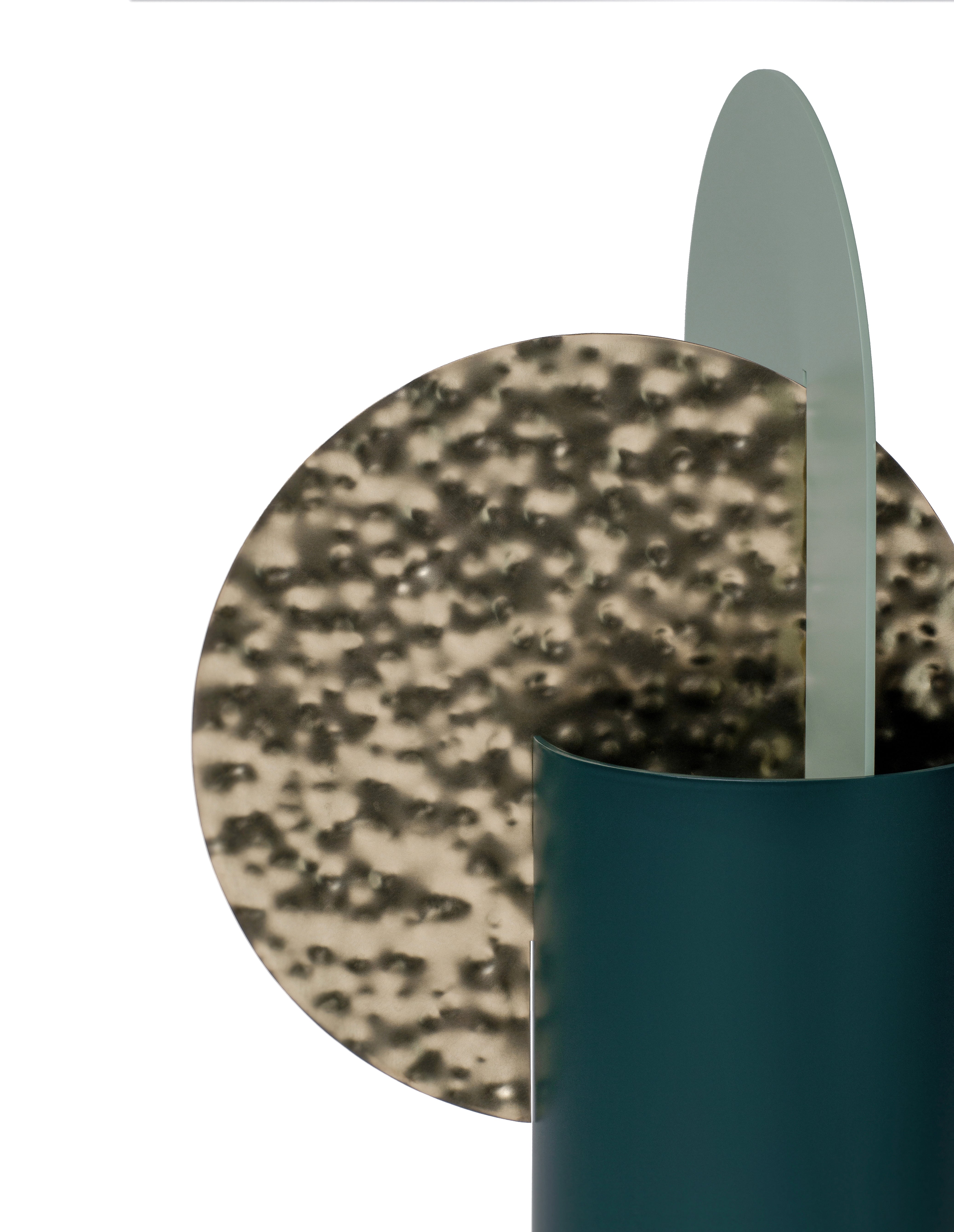 Váza YERMILOV - ČÍSLOVANÁ EDICE zelená s mosazným detailem