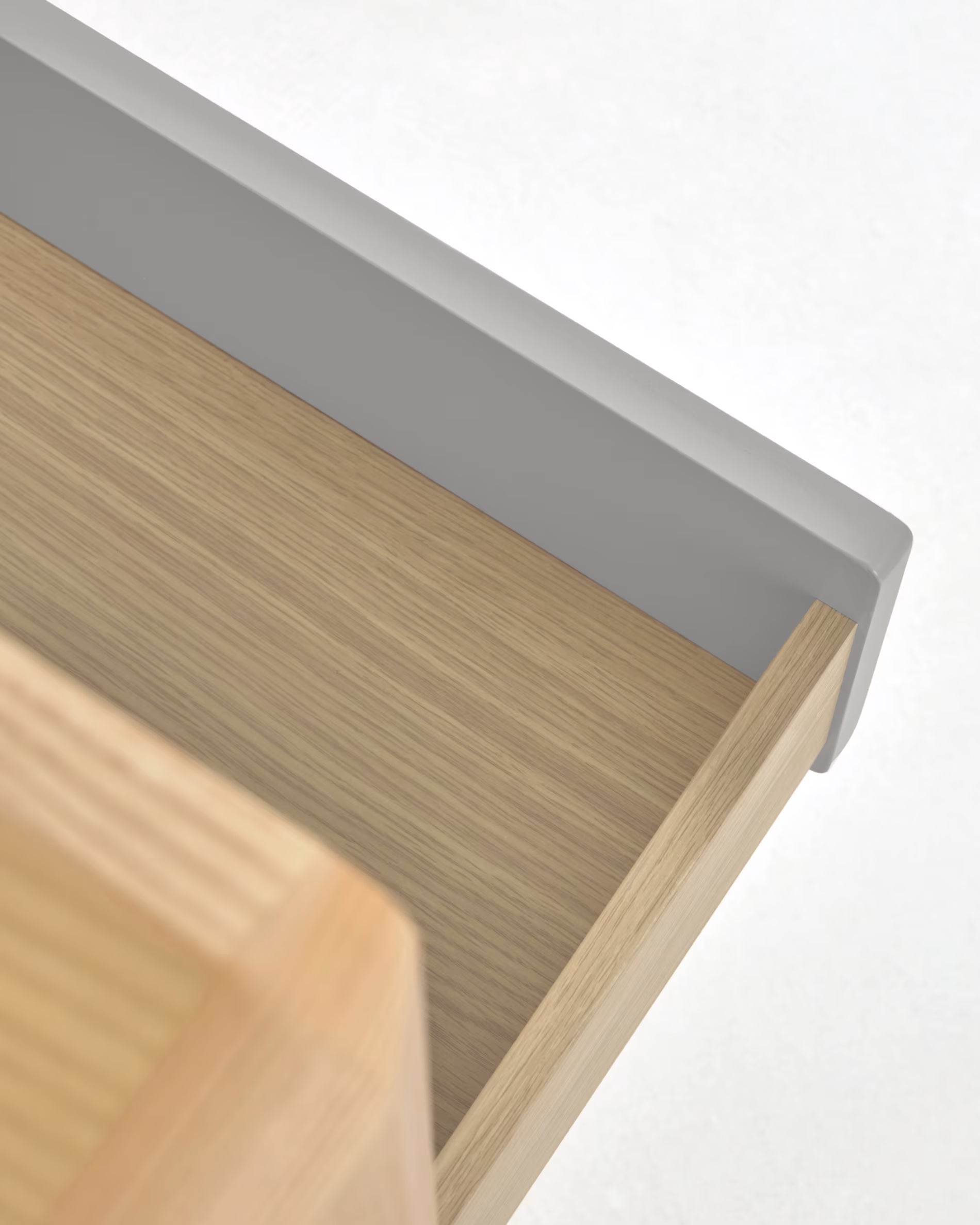 ANIELLE Light Gray Drawer Chest with Wood