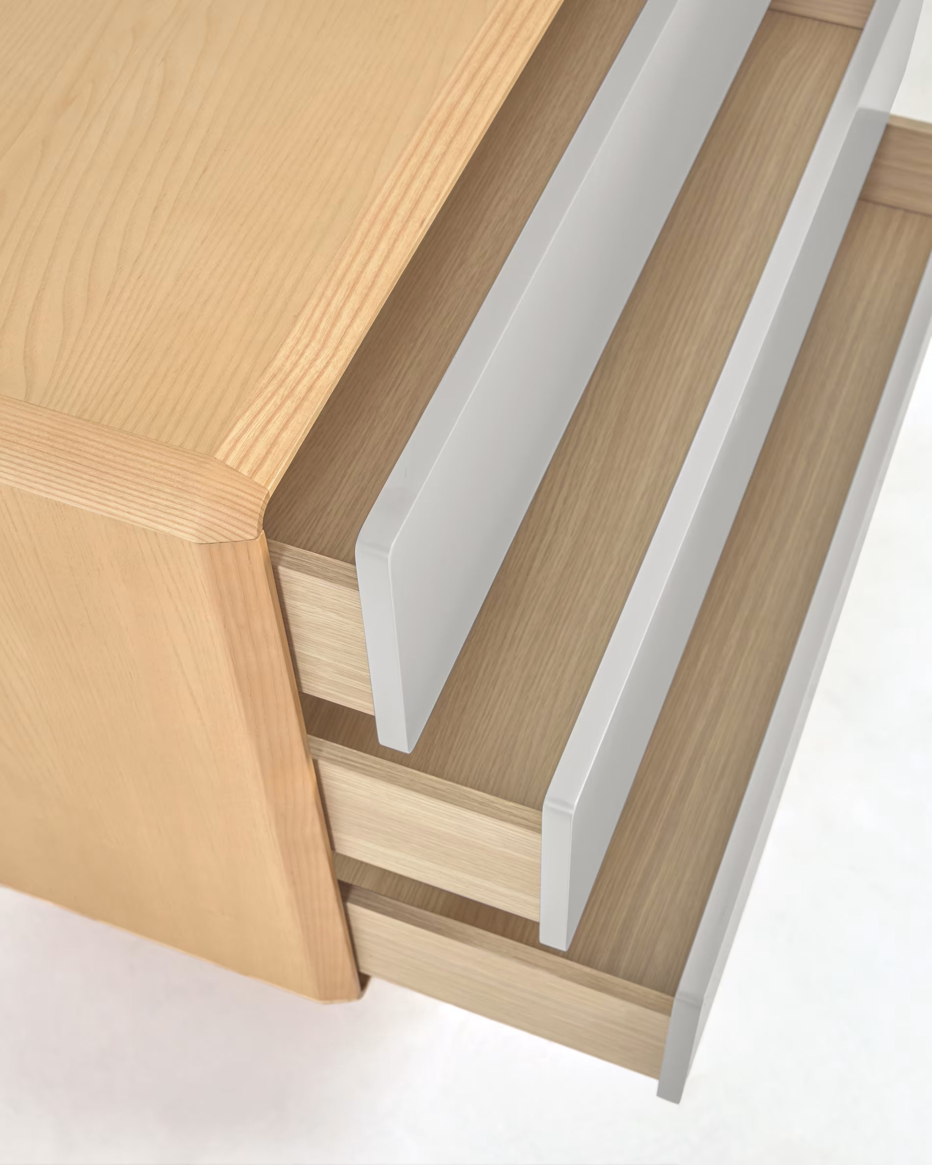 ANIELLE Light Gray Drawer Chest with Wood