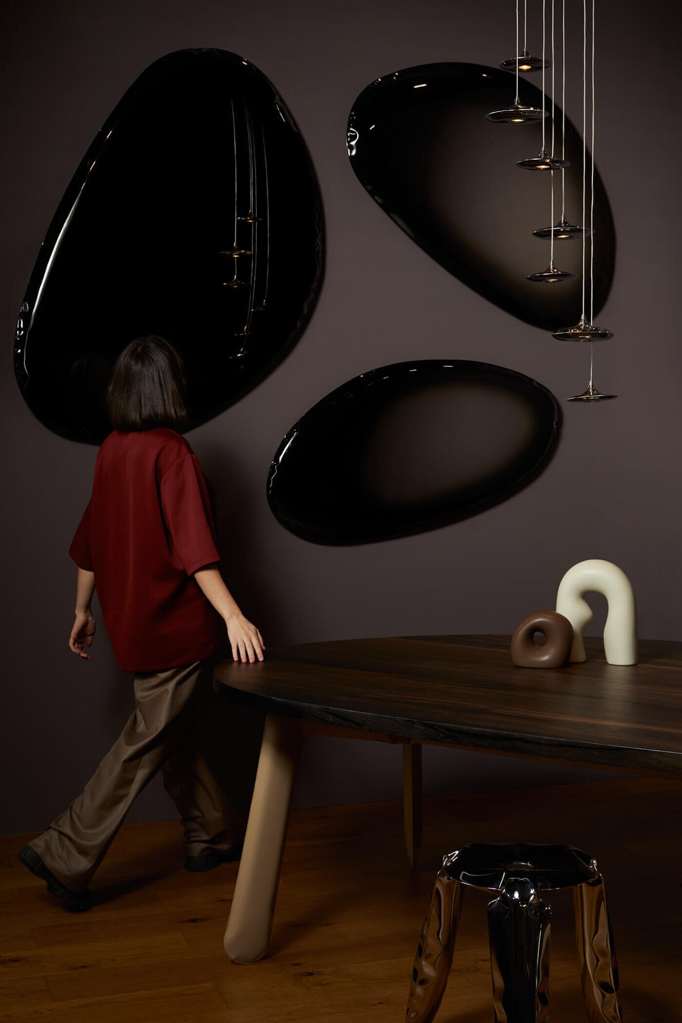 Zestaw lamp wiszących LAMPIN inox