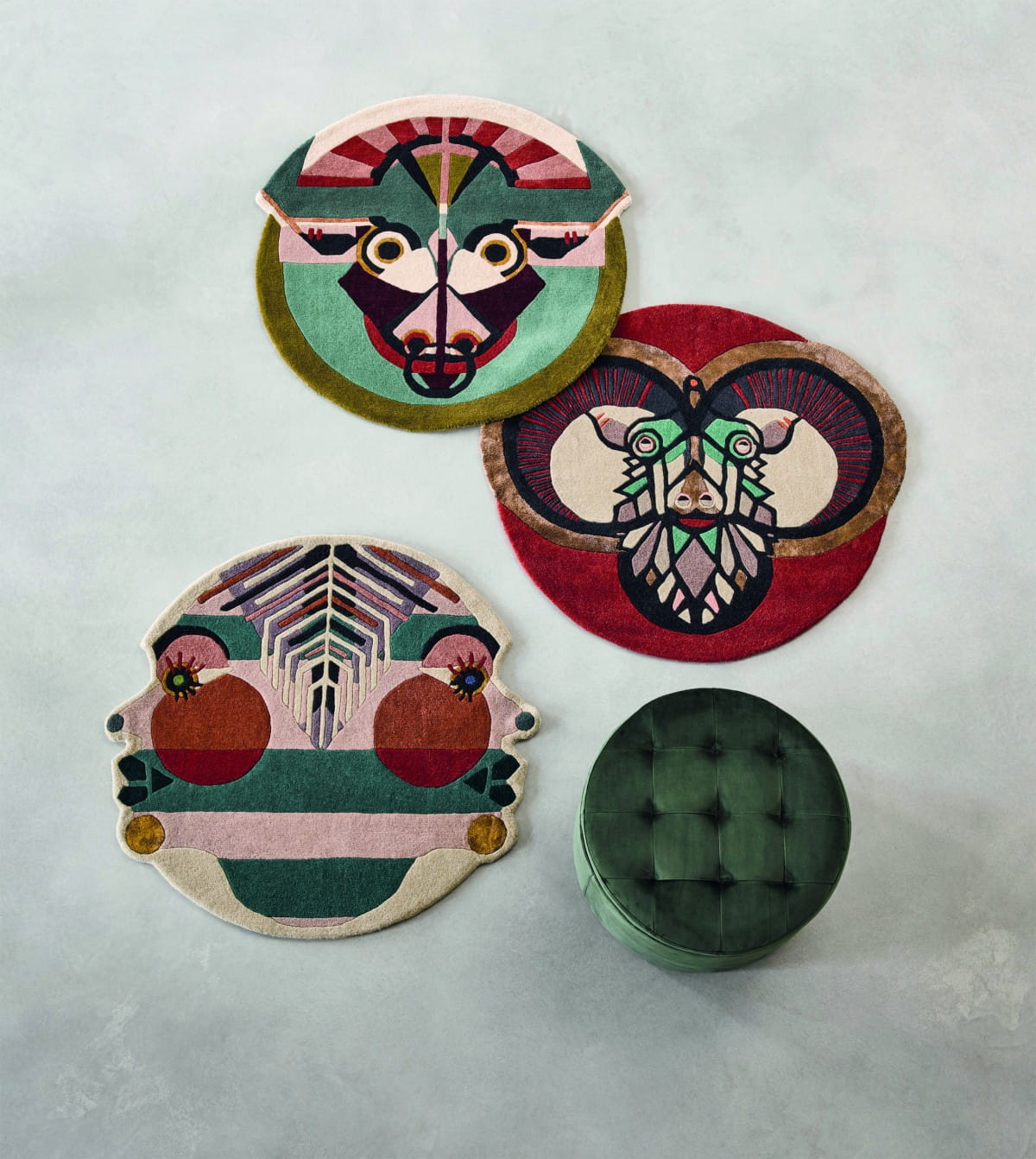 Kulatý koberec ZODIAC ARIES bordovo-bežový