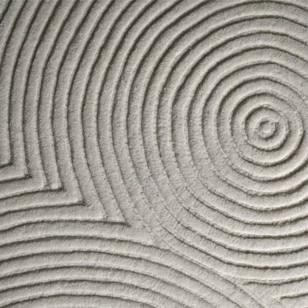 ZEN ROUNDED oval rug gray