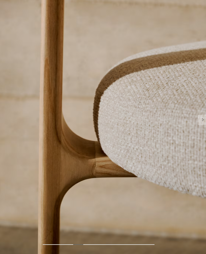 GRANITE armchair in beige chenille with an ash base