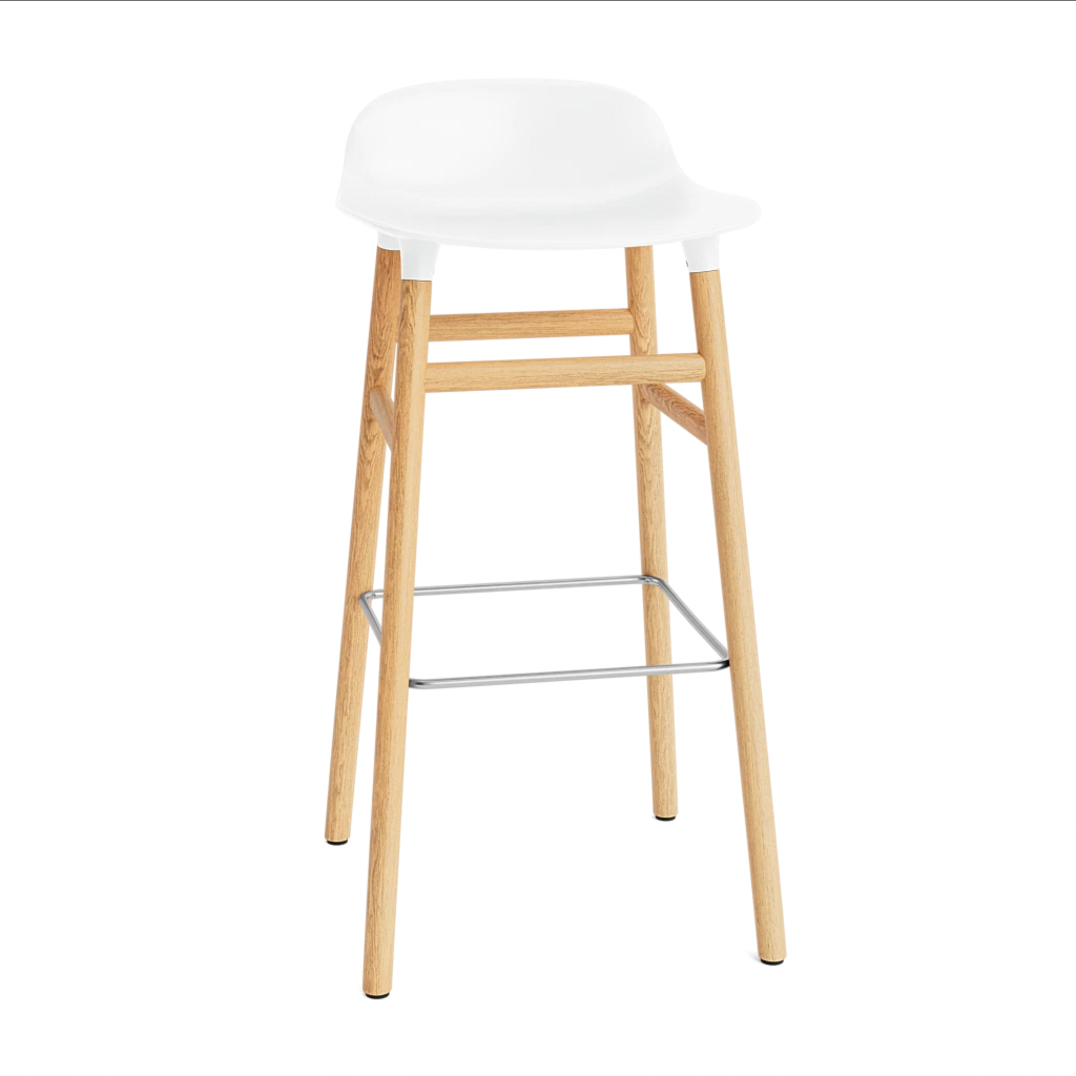 Hoker FORM biały z dębową podstawą