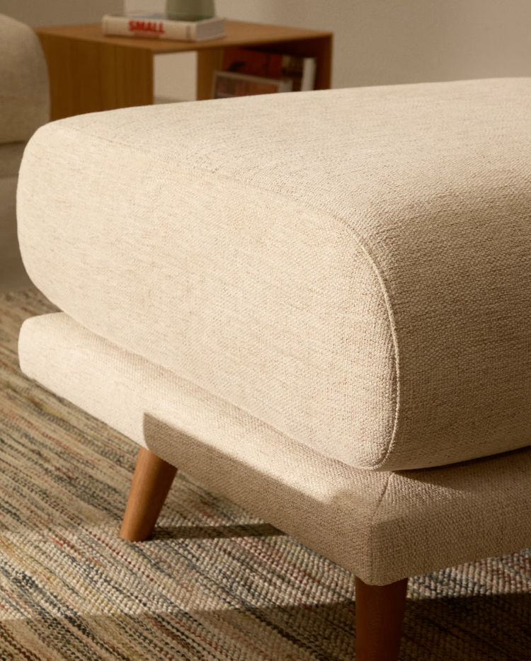 Pouf in the Sielilian fabric karin cream