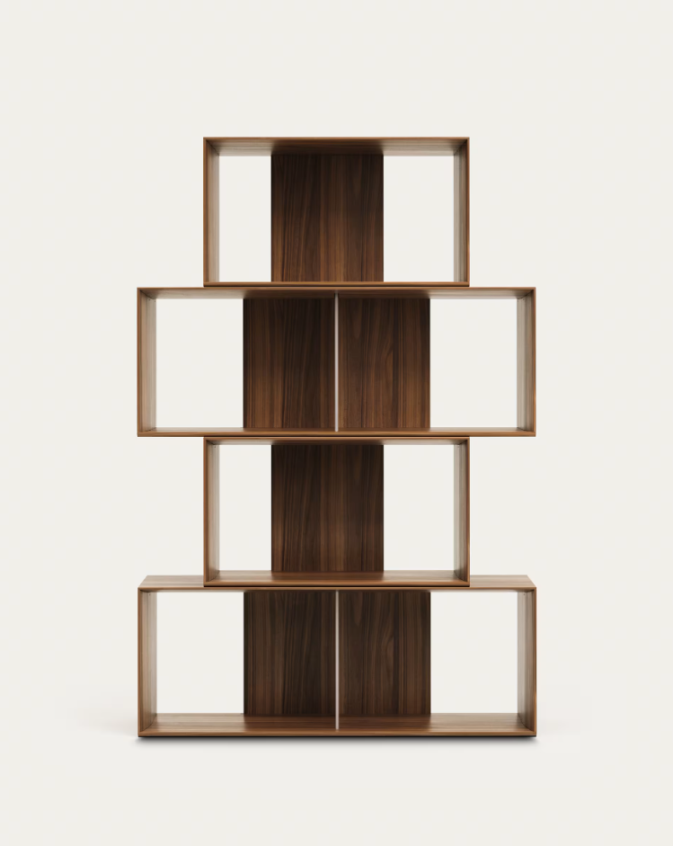 Čtyřmodulový regál LITTO ořechový dýhovaný