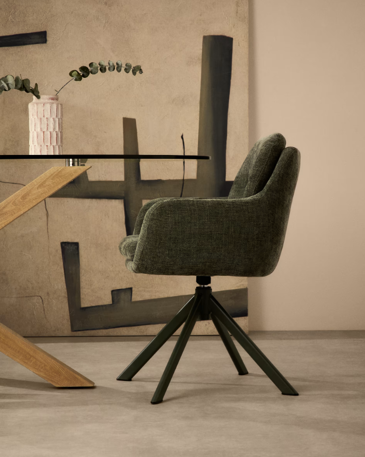 Otáčecí křeslo LEXA zelený šenil