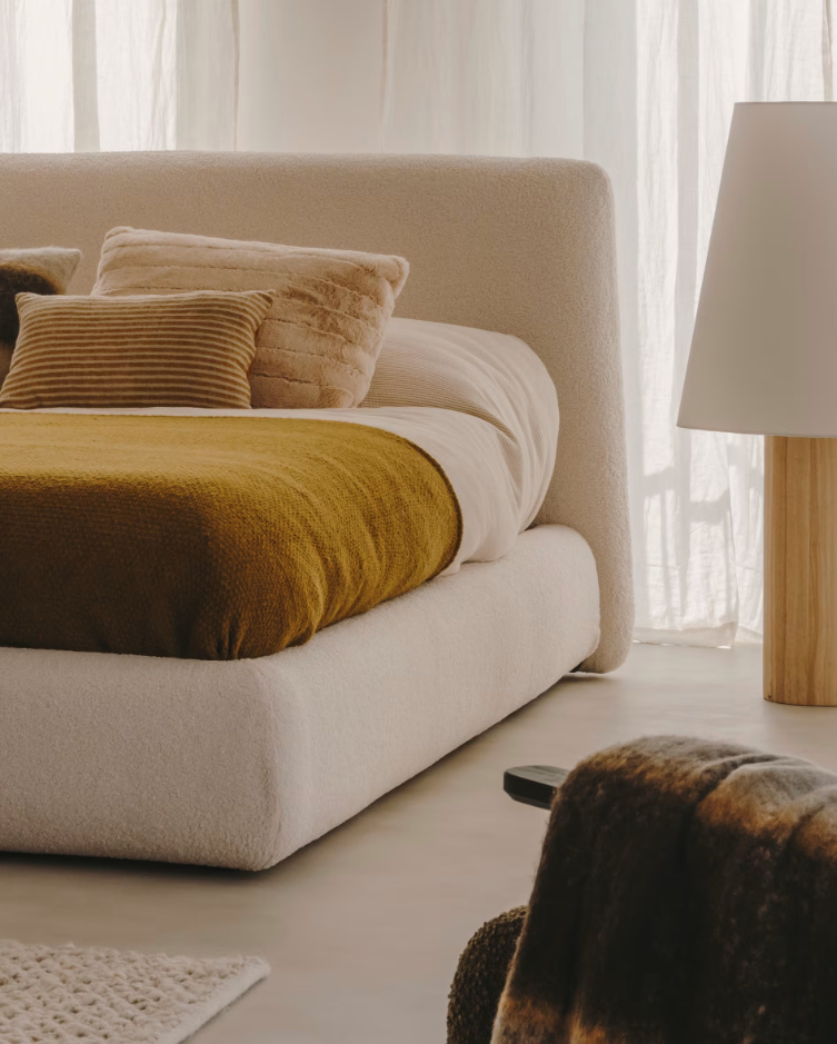 Jednolůžková postel MARTINA baranek écru