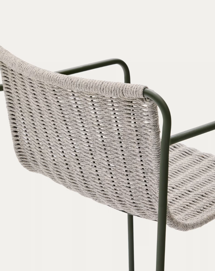 Venkovní hoker MAURINA šedý se zeleným ocelovým podstavcem