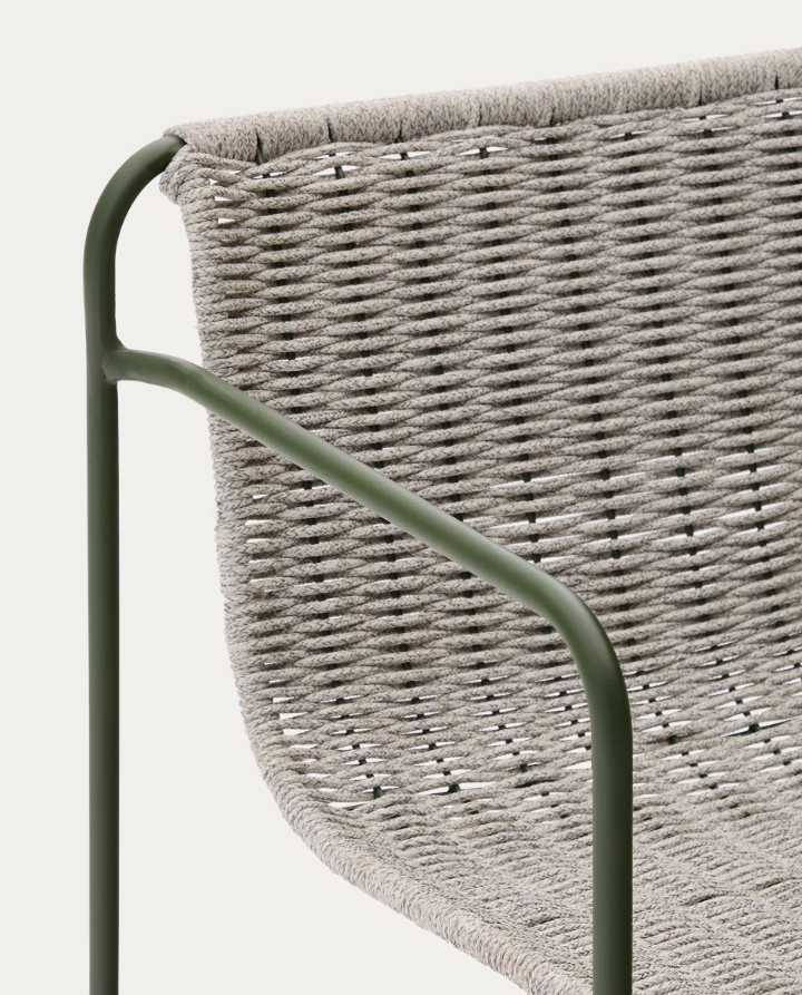 Venkovní hoker MAURINA šedý se zeleným ocelovým podstavcem