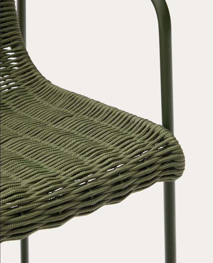 Zahradní hoker MAURINA zelený se zelenou ocelovou základnou