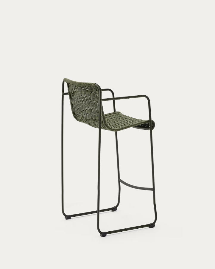 Zahradní hoker MAURINA zelený se zelenou ocelovou základnou