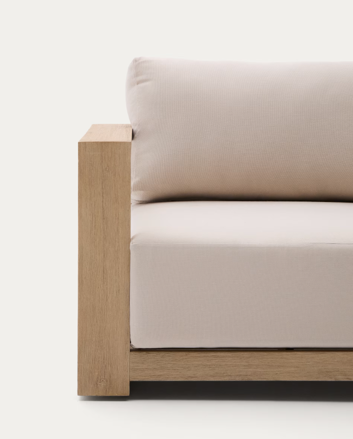 Venkovní křeslo AMBRA z akáciového dřeva s krémovým sedákem