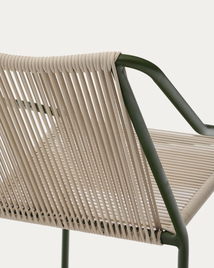 Venkovní křeslo ZIVIA lina écru se ocelovým podstavcem