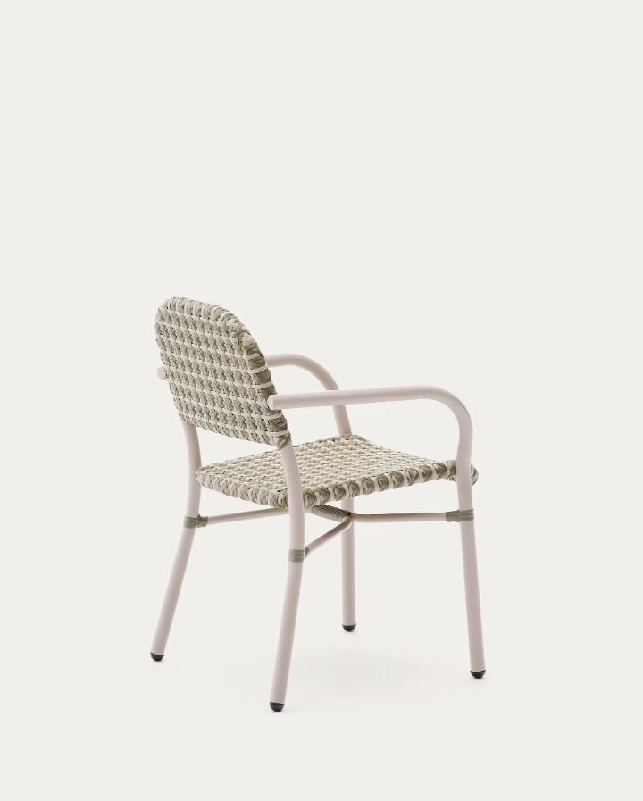 Tuccia Rattan garden chair with an aluminum base