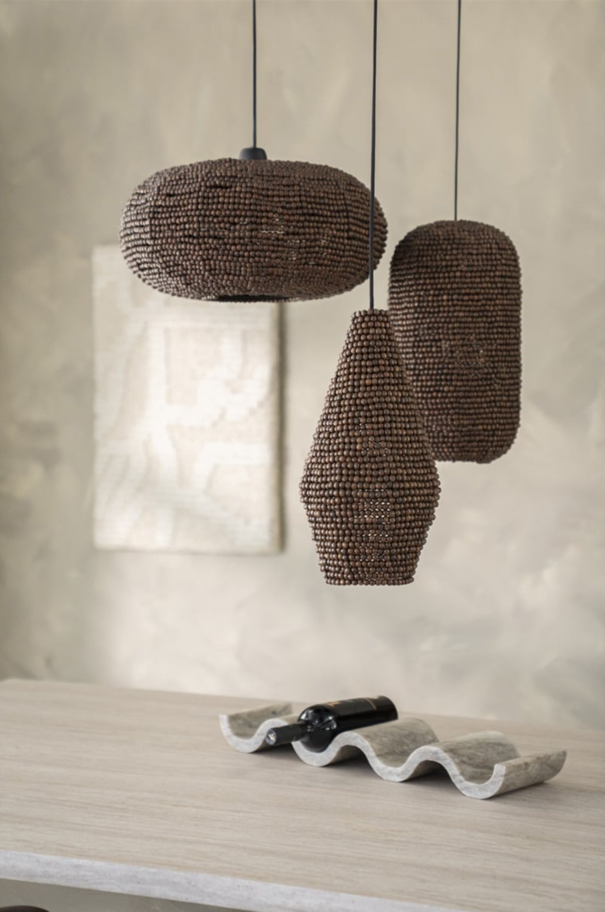 Lampa wisząca SHANGA ciemne drewno