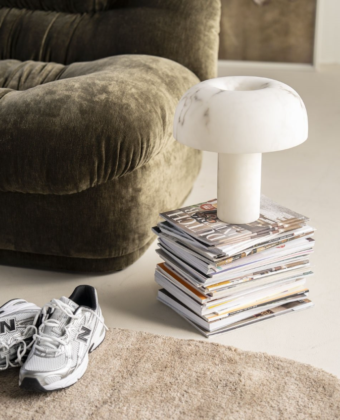 Stolní lampa GLOWSTONE krémová