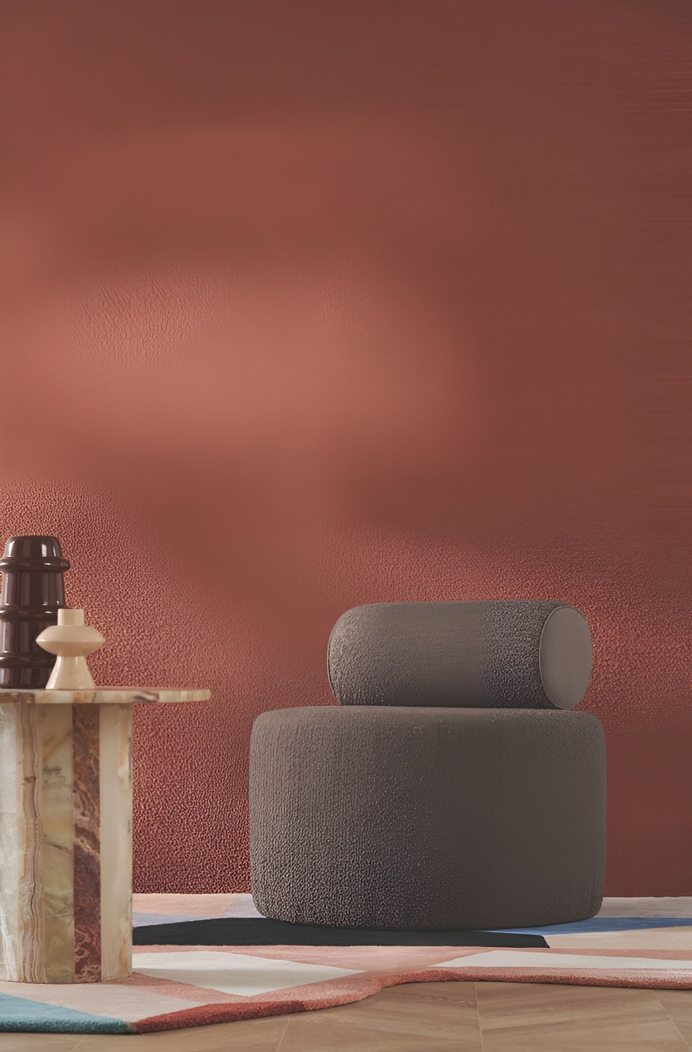 Tapeta tekstylna strukturalna boucle ETREINTE - MOUTARDE musztardowy