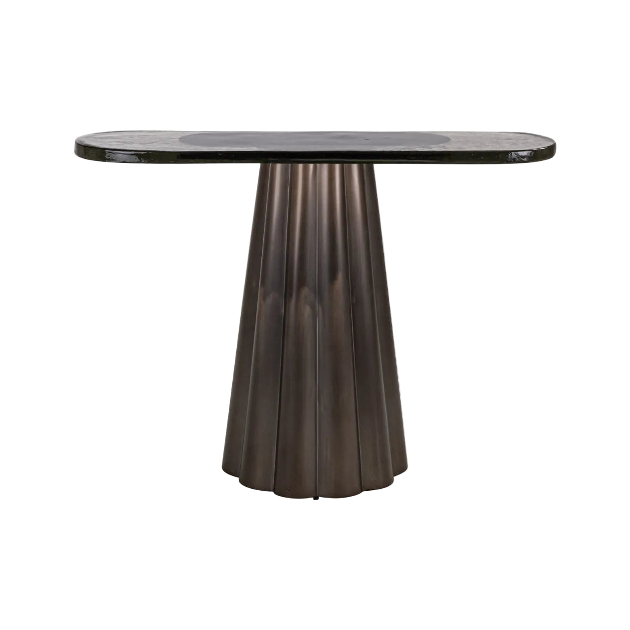 Konsola BARWICK se skleněnou deskou a hnědým podstavcem