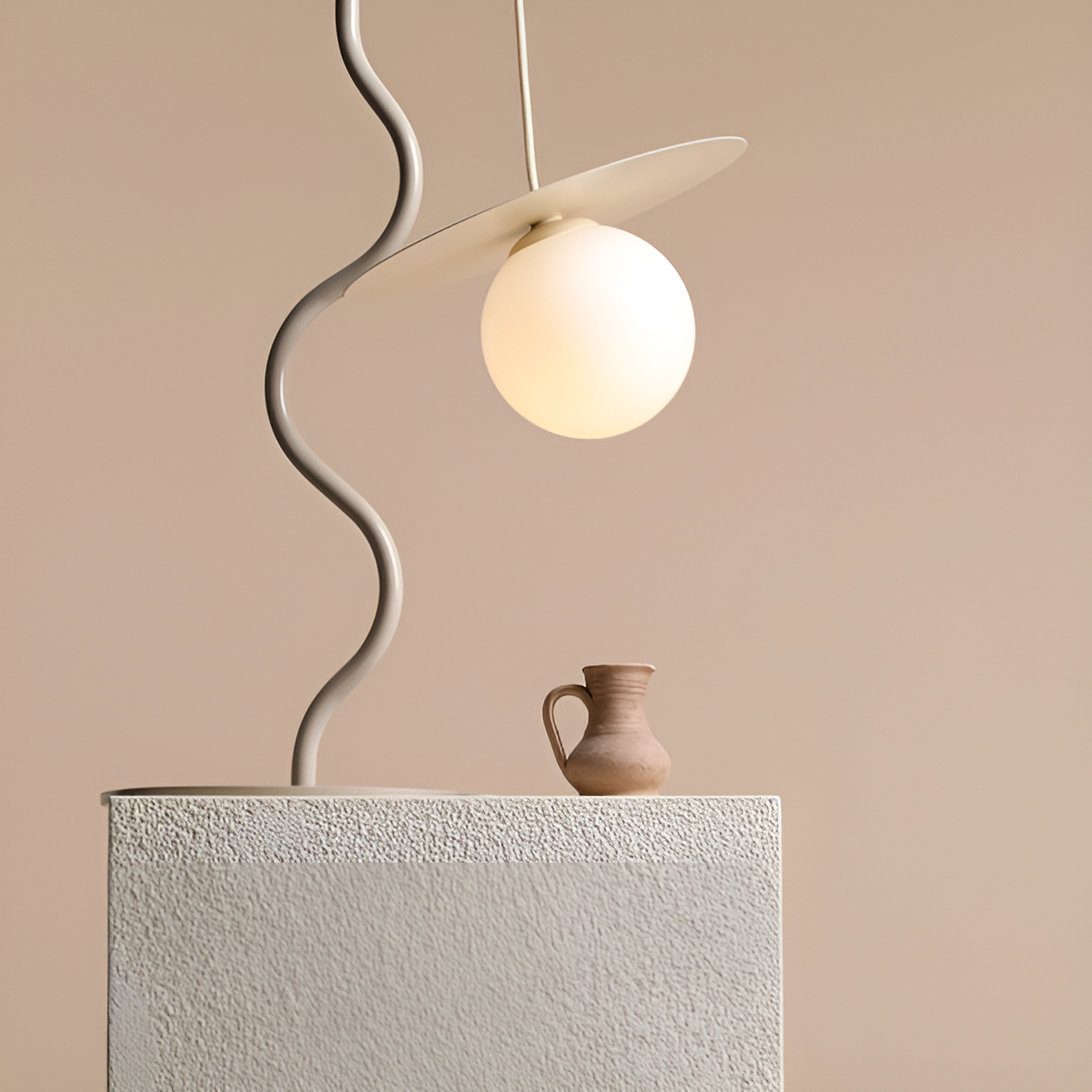 Hanging lamp cream loop