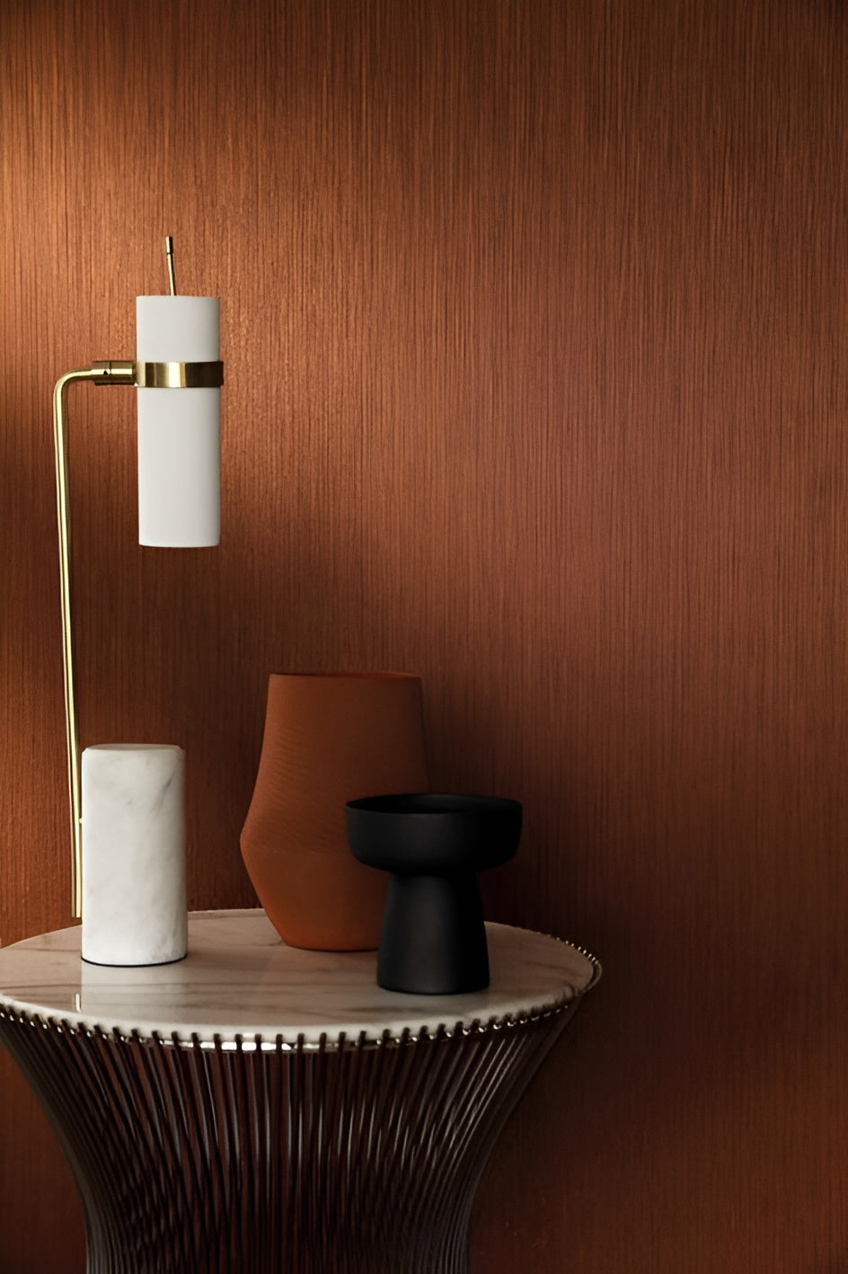 Textilní tapeta se strukturou v svislých pruzích JUSSIEU - CELADON zelenkavý