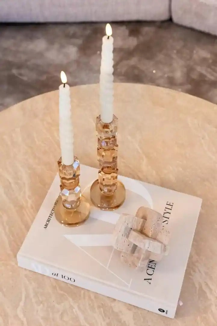 Kulatý konferenční stolek BILTMORE béžový travertin