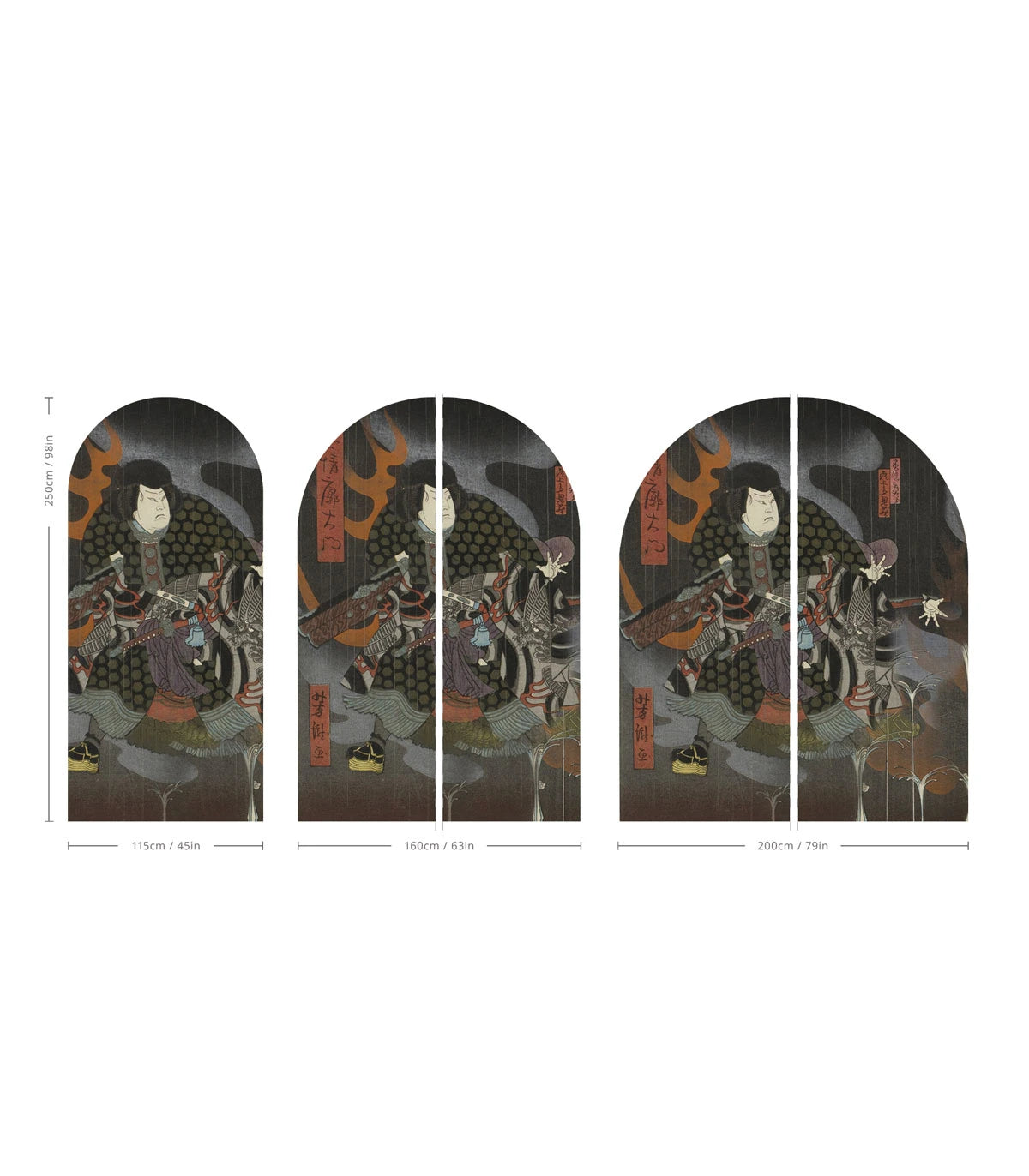 Mural flizelinowy w kształcie łuku MIDNIGHT WARRIOR ciemnoszary