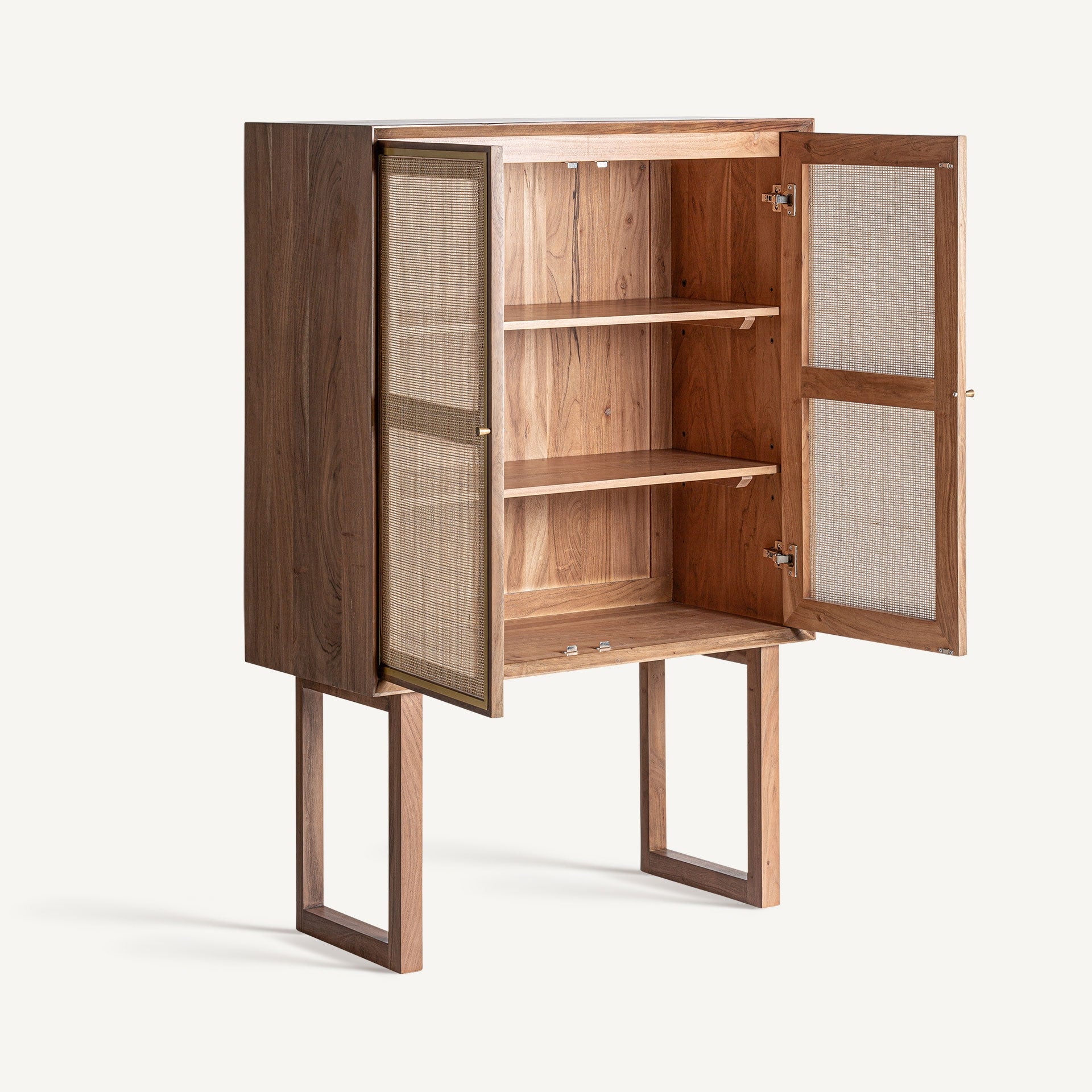 GONDORF Wardrobe in Mango Wood with Rattan