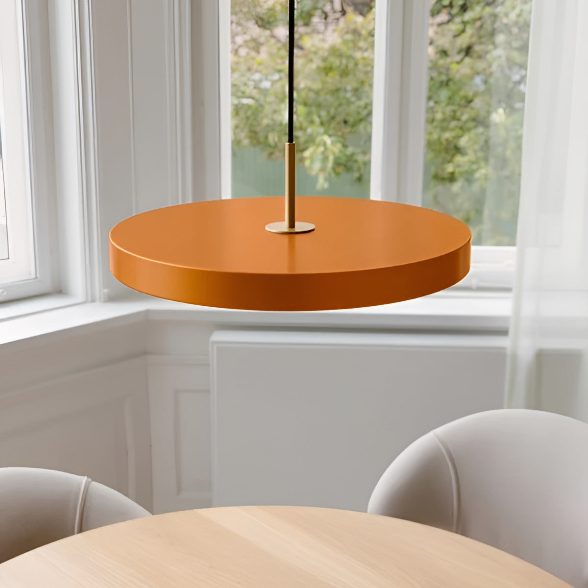 Asteria Plus Pendant Lamp in Orange with Gold Accent