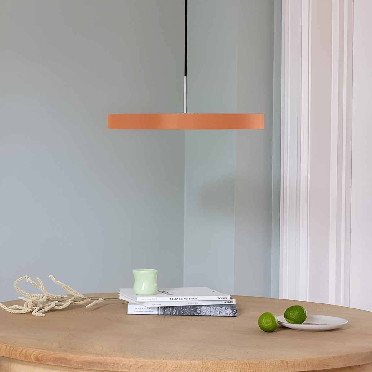 ASTERIA PLUS pendant lamp orange with silver insert