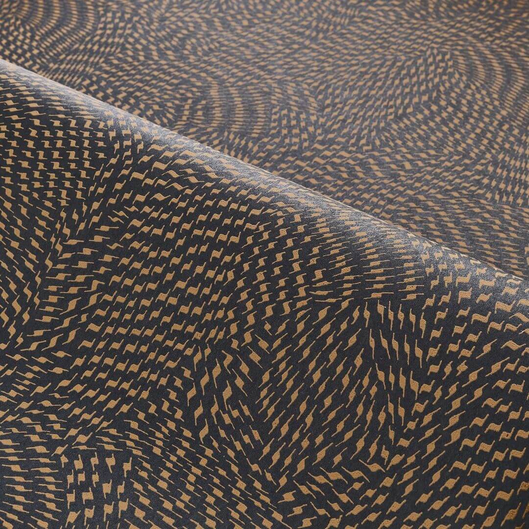 Tapeta s abstraktním vzorem PASSY - NOIR/CAMEL černá s béžovou