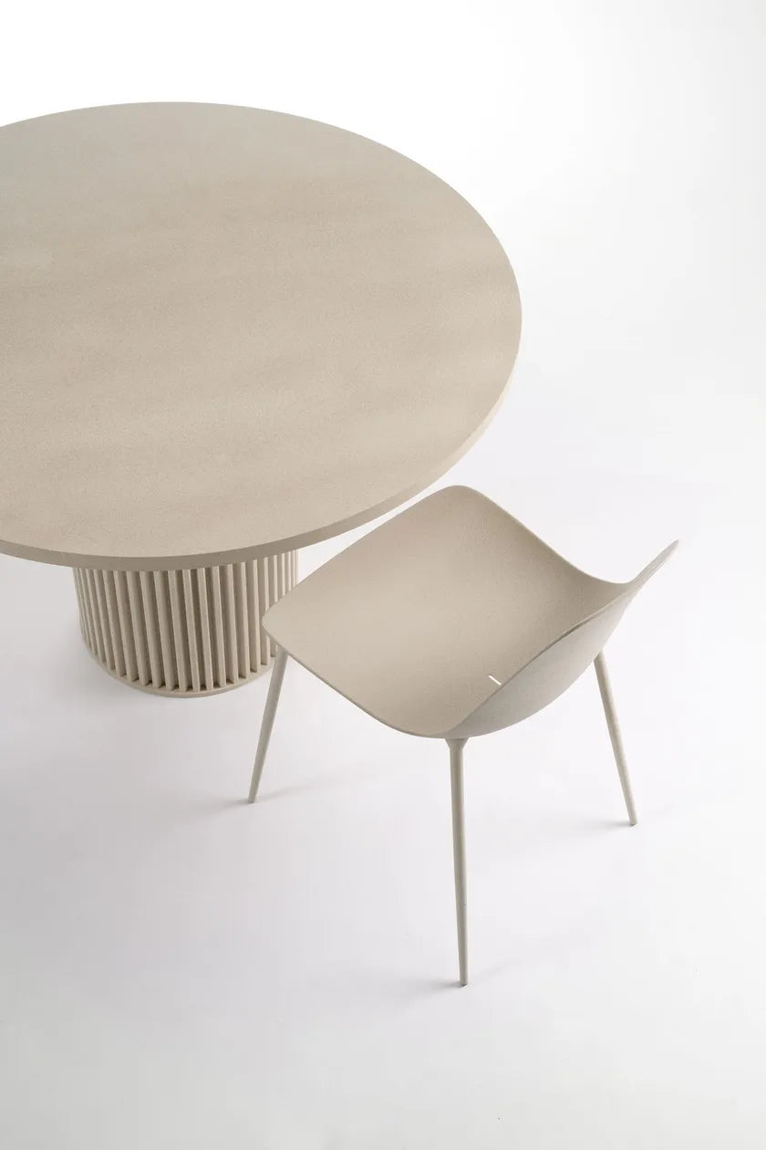 Beige outdoor round table HERCLE