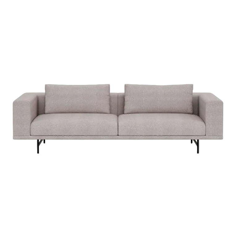 3-Seater Sofa LOFT Dark Beige Brook Fabric with Black Base