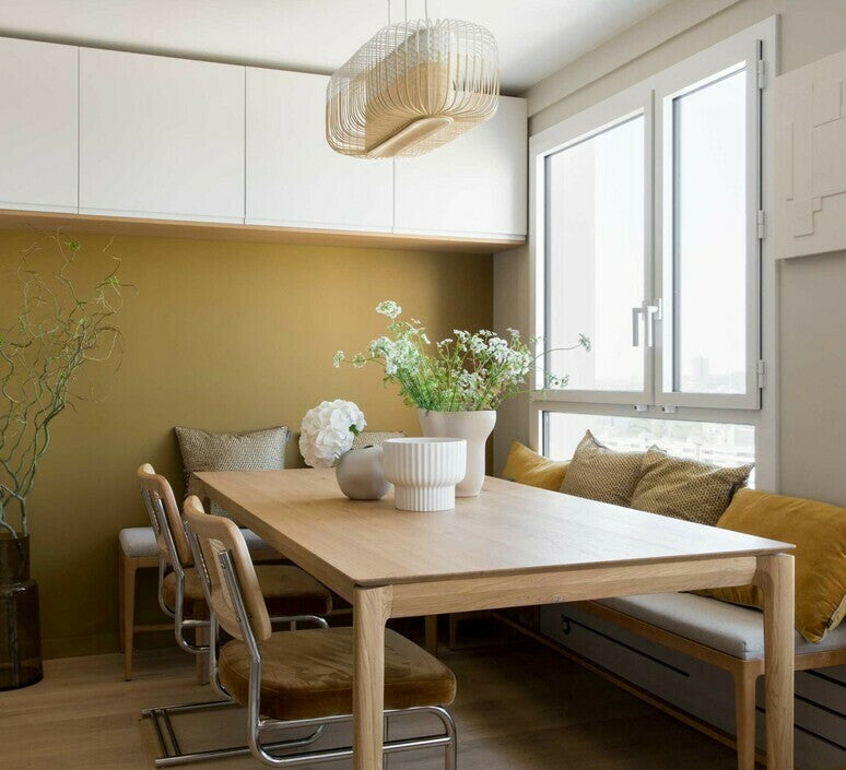 Bamboo oval hanging lamp