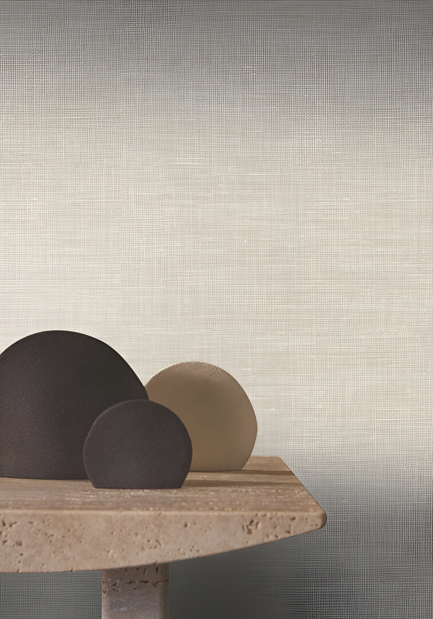 Tapeta se strukturou napodobující lněné plátno SHINOK - FICELLE ztlumená béžová