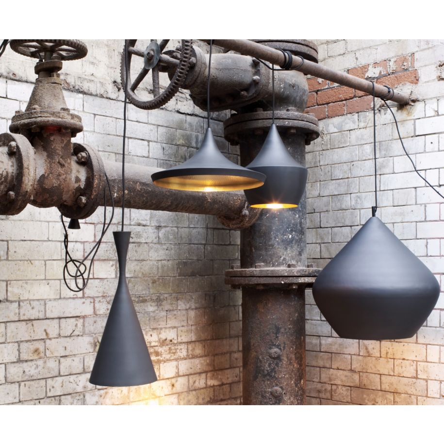 Závěsné svítidlo BEAT černé s měděným detailem