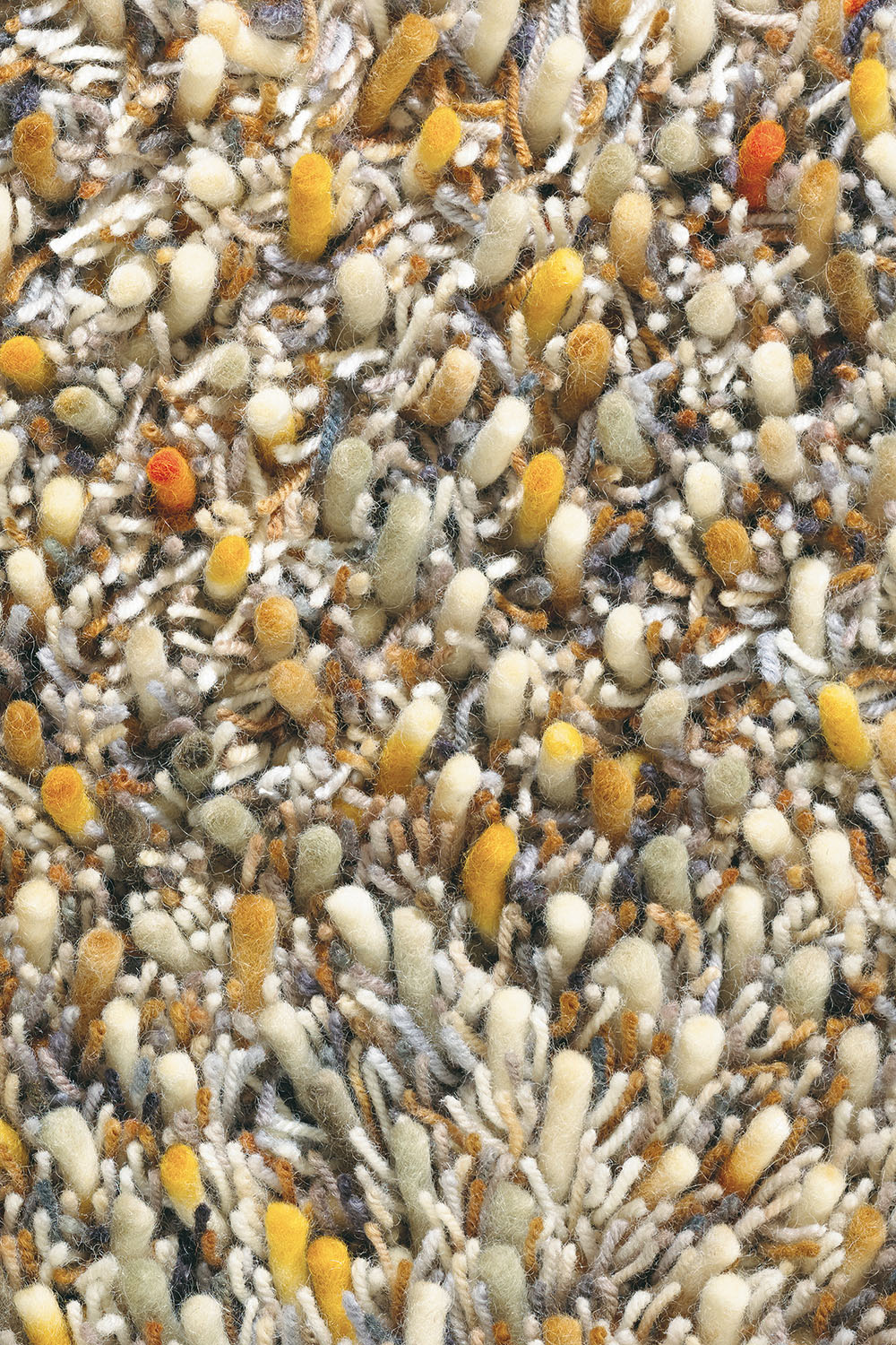 Koberec s dlouhým vlasem SPRING béžový s oranžovým