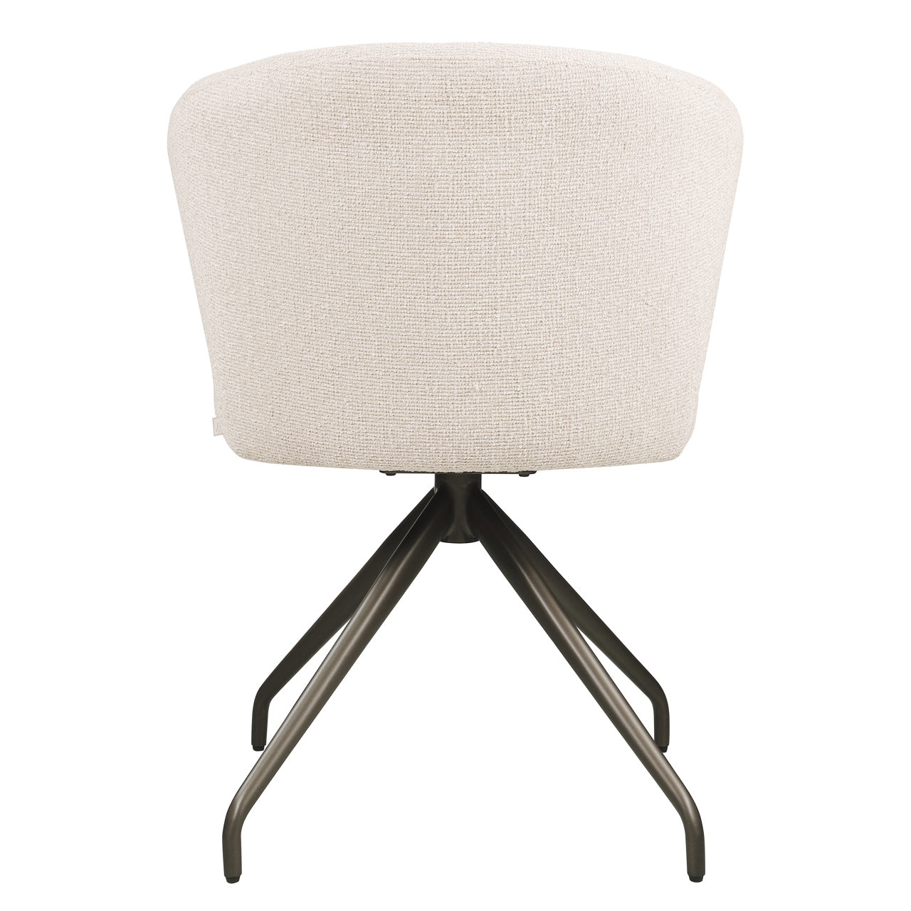 MILLY Cream Swivel Chair with Black Base