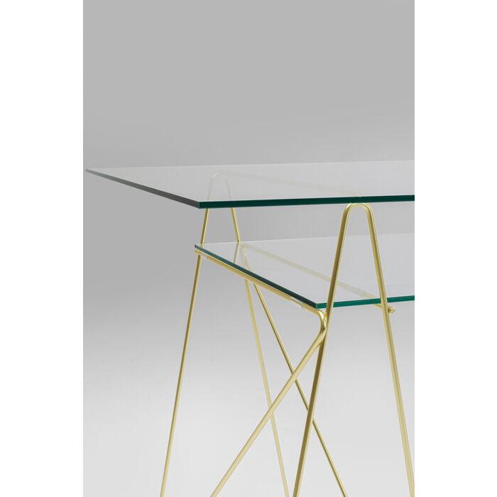 Biurko szklane POLAR złota podstawa - Eye on Design