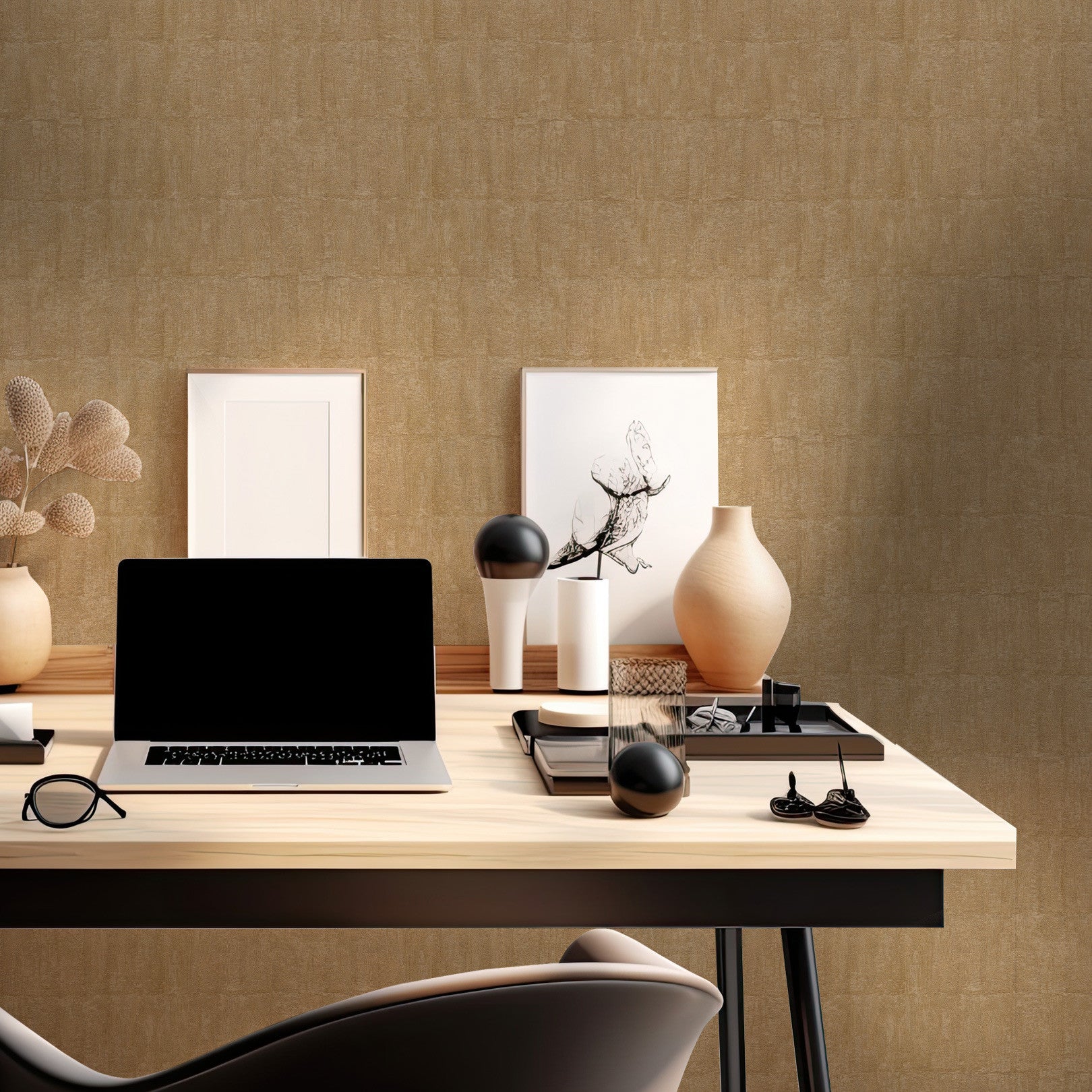 Tapeta se strukturou napodobující hlínu BIZEN - MORDORE hnědá