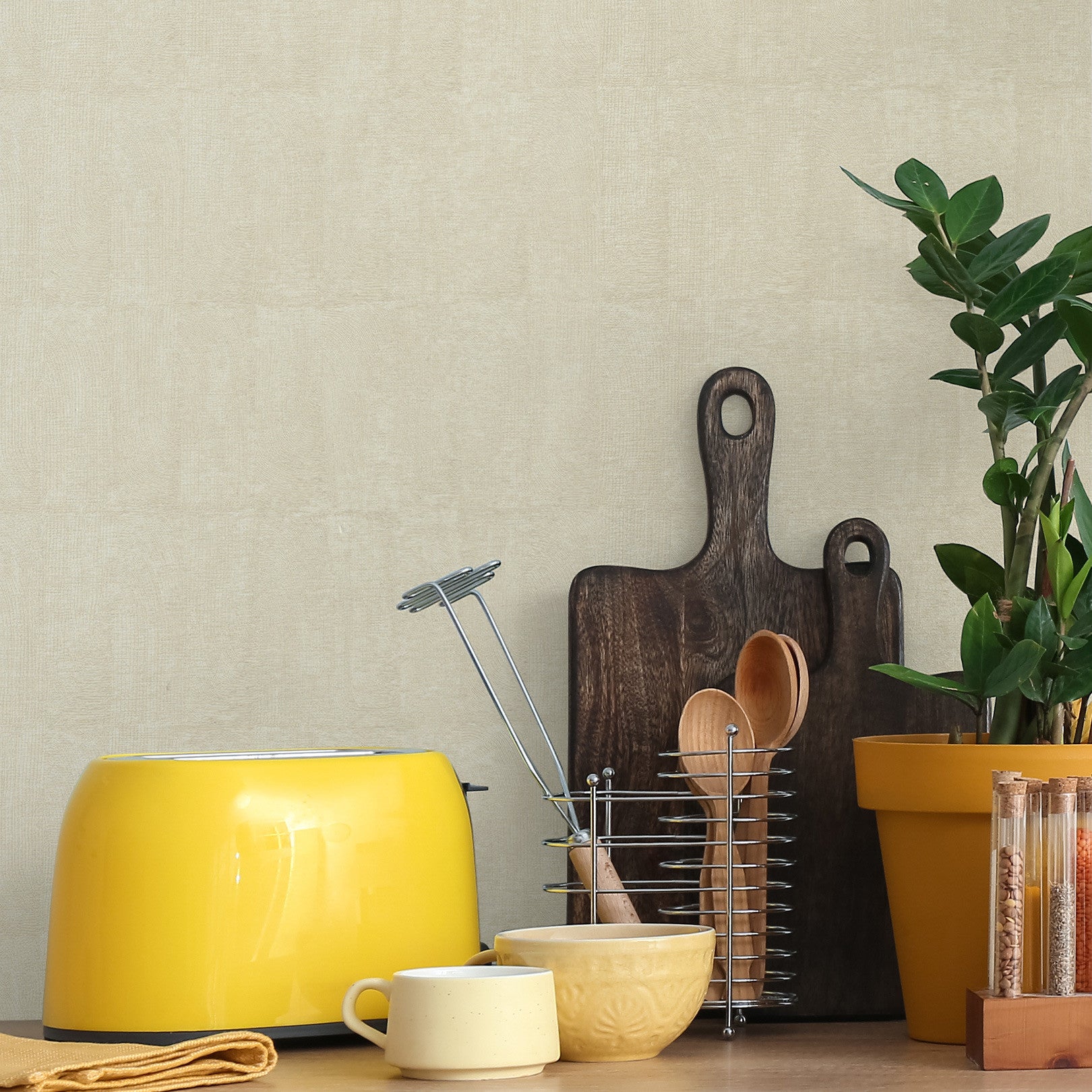 Tapeta se strukturou napodobující hlínu BIZEN - IVOIRE slonová kost