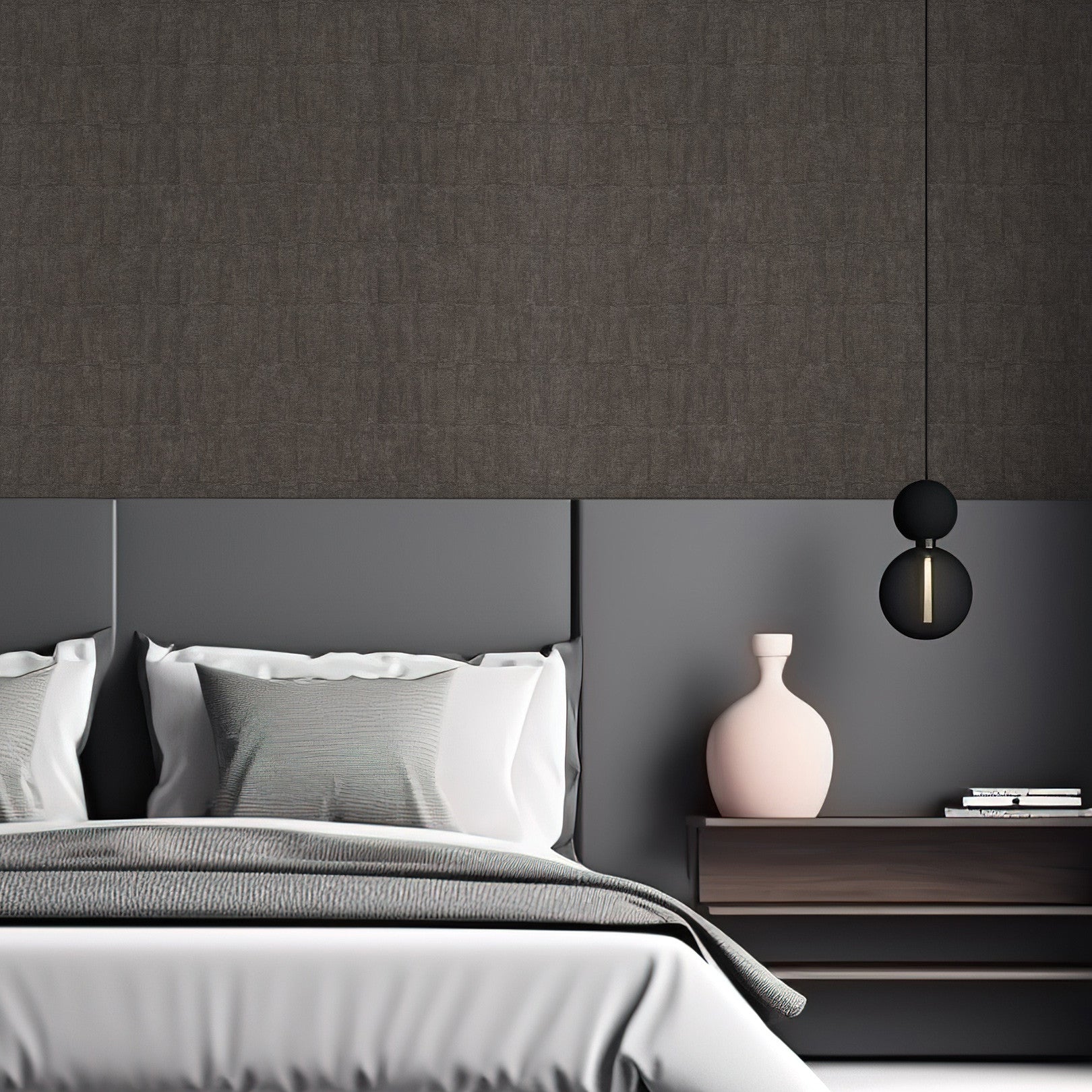 Tapeta se strukturou napodobující hlínu BIZEN - ANTRACIT antracitový