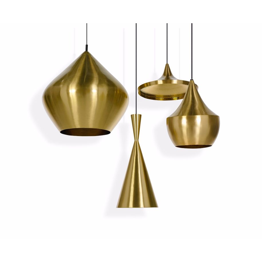 Zlatá závěsná lampa BEAT