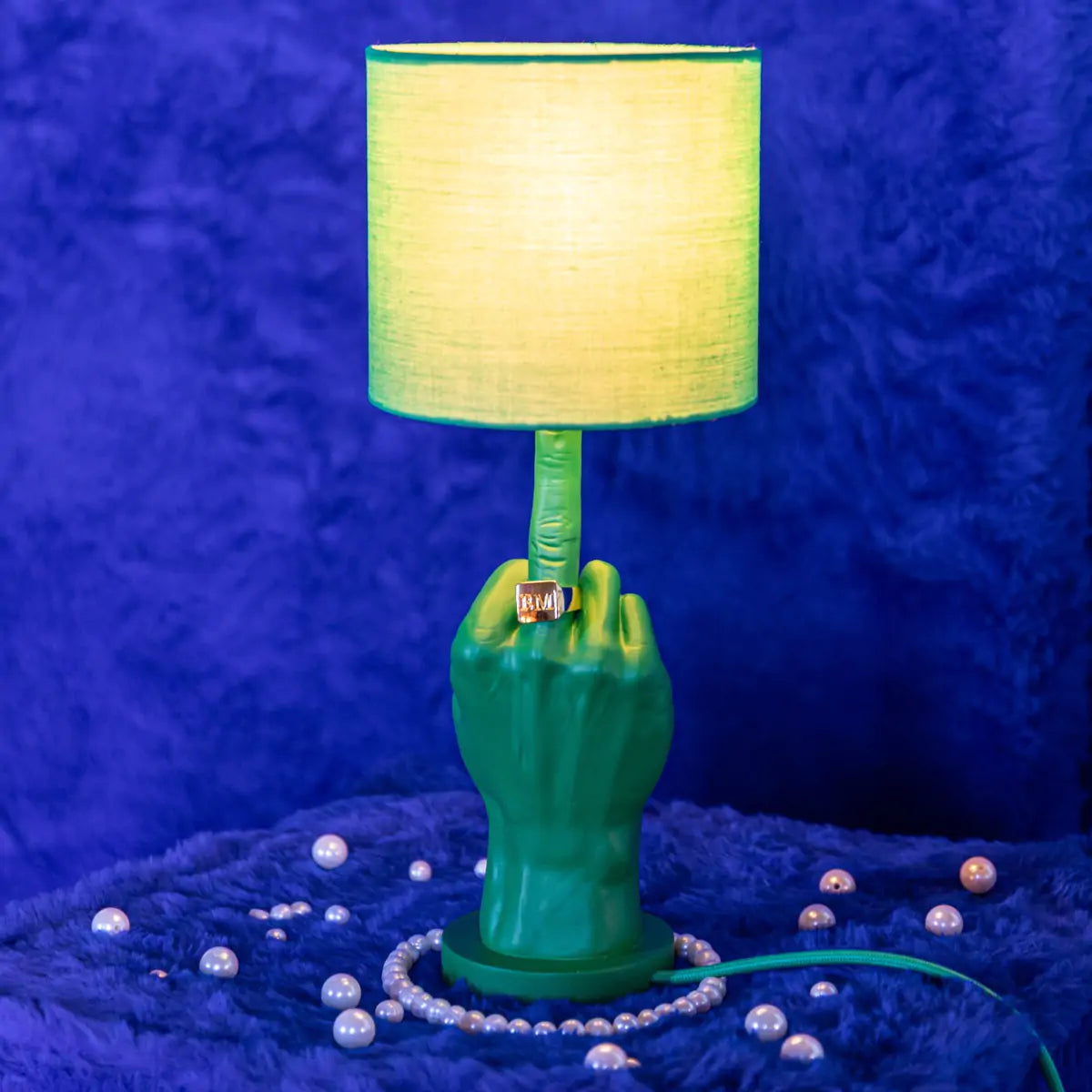 WHAT IF green table lamp