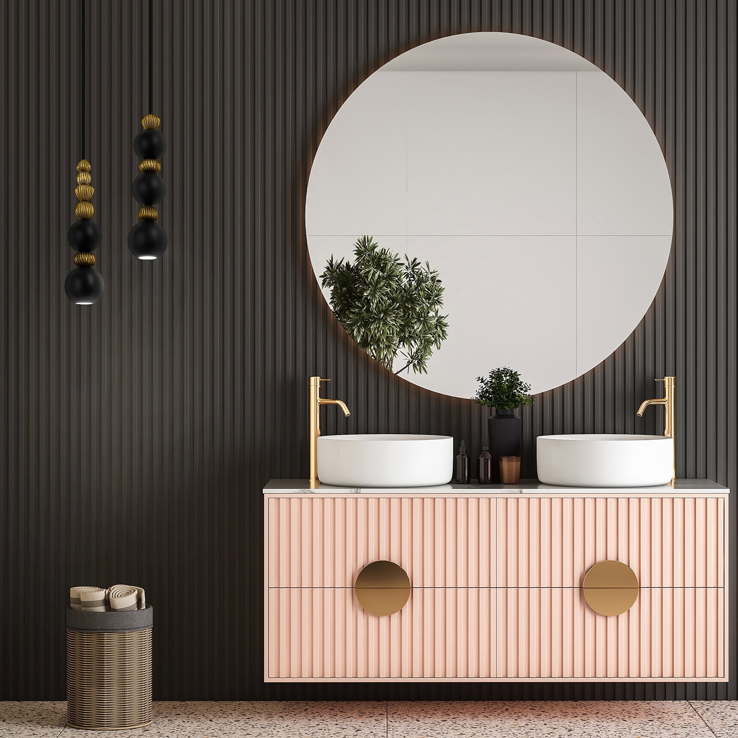 Závěsná lampa BOLA QUEEN mosazná