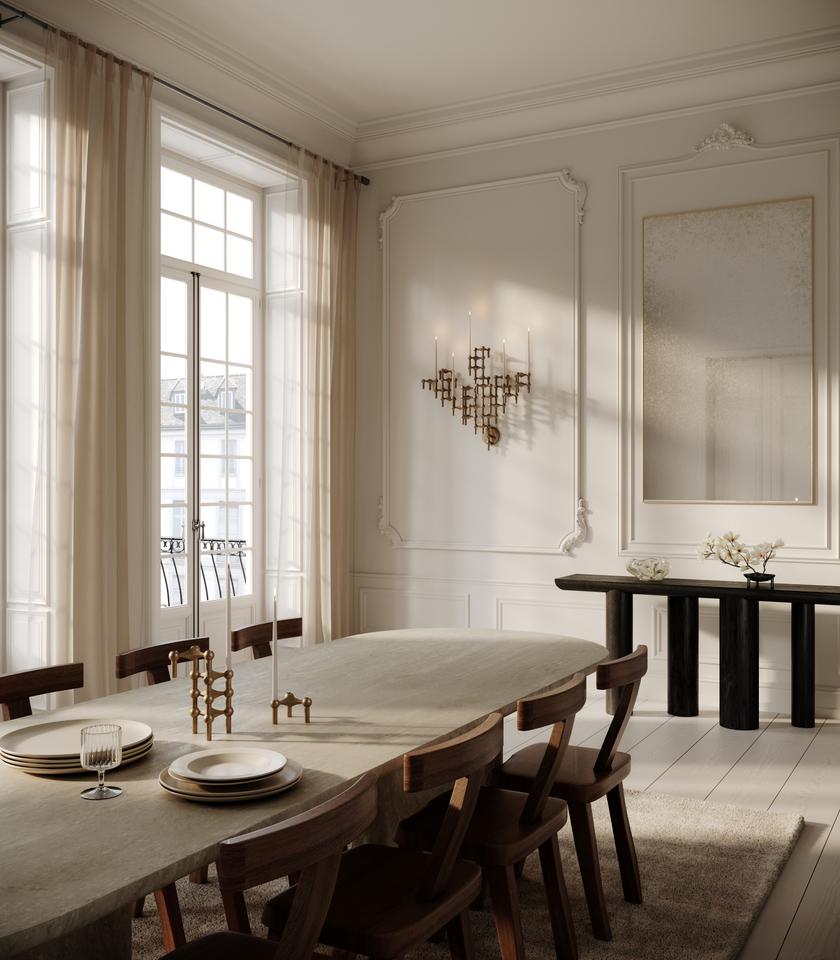 Świecznik ścienny STOFF NAGEL brązowiony mosiądz